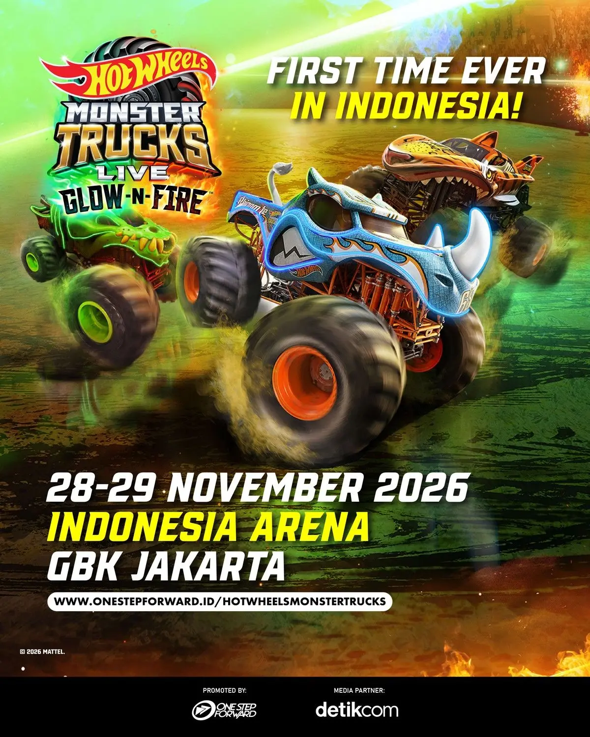 Poster Hot Wheels Monster Trucks Live : Glow N Fire